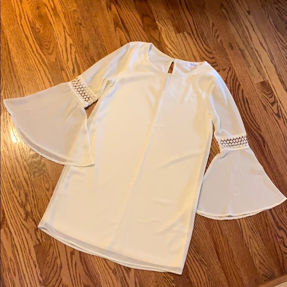 Ivory bell sleeve dress